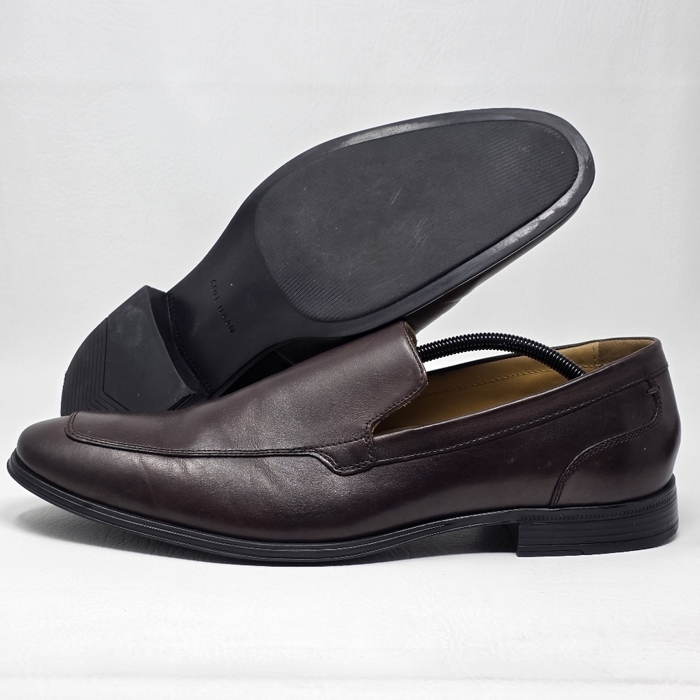 COLE HAAN Mens Casual Dress Shoes Brown Leather Slip On Loafers Size 13